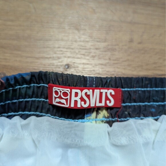 RSVLTS x Bob Ross Limited Edition Forest Print Swim Trunks Shorts Mens Sz Large - Picture 4 of 11